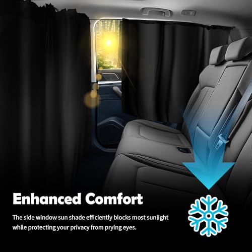 3PCS Extra Large Car Window Shades Kit,Thickened Vinyl Coated Car Window Covers for Privacy and Maintaining Cool Auto Interior Temperature,Universal Cars Curtains for Windows (Extra Large) - color: Extra Large