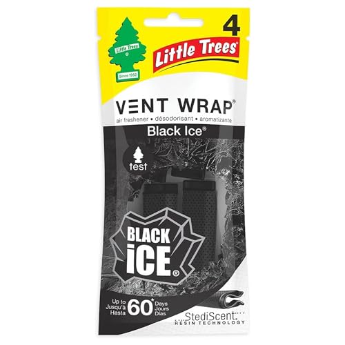 LITTLE TREES Car Air Freshener | Vent Wrap Provides Long Lasting Scent, Invisibly Fresh | 16 Air Fresheners | Black Ice - color: Black Ice