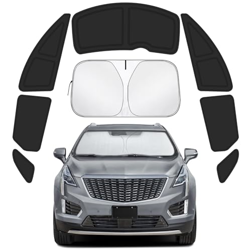 Car Window Shades Intended for Cadillac XT5 2017-2025, Privacy Window Covers 8PCS for Side, Rear & Windshield, Car Shield Sunshade for Privacy Protection, Heat Blocking, Camping and Parking - size: for Cadillac XT5 2017-2025