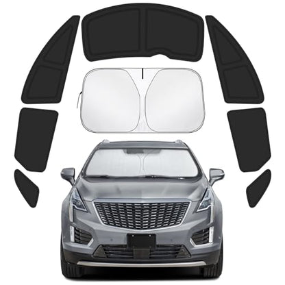 Car Window Shades Intended for Cadillac XT5 2017-2025, Privacy Window Covers 8PCS for Side, Rear & Windshield, Car Shield Sunshade for Privacy Protection, Heat Blocking, Camping and Parking - size: for Cadillac XT5 2017-2025