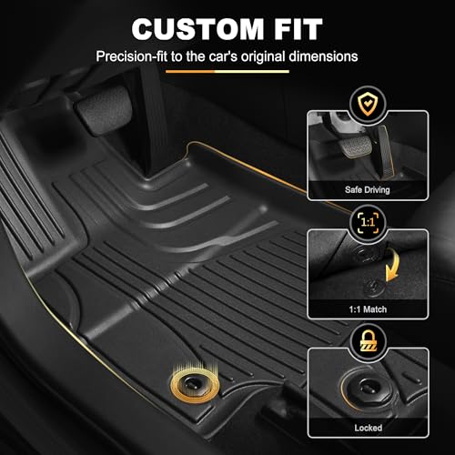 AOMSAZTO Floor Mats Compatible with 2013-2018 Toyota RAV4 All Weather Floor Liner TPE Custom Fit Mats for Toyota RAV4 1st & 2nd Row Car Mats - style: 2013-2018 | For Toyota Rav4 Floor Mats