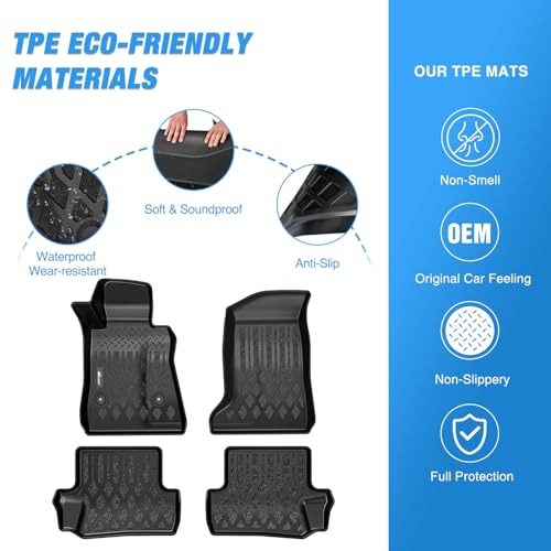 Nilight TPE Floor Mats for Chevy Chevrolet Camaro 2016 2017 2018 2019 2020 2021 2022 2023 2024 All Weather Custom Fit Heavy Duty Floor Liners - color: 2016-2024 Chevy Camaro