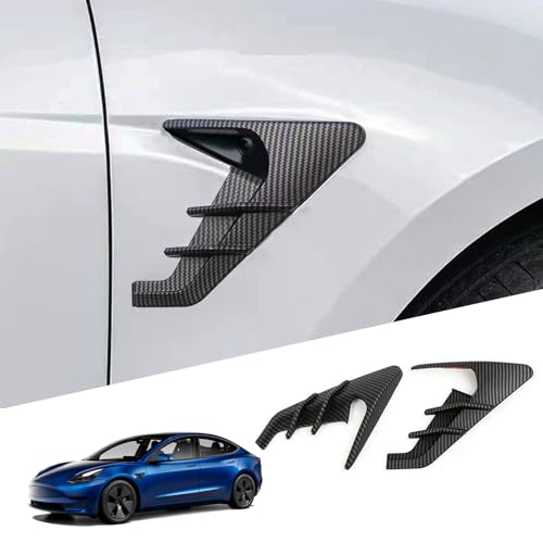 YHCDSEA for 2024 2025 2026 Tesla Model 3 Highland HW4.0 Side Camera Indicator Protection Cover Decoration Accessories fit for Tesla Model 3 with HW4.0 (Matt Carbon Fiber Pattern) - color: M3-Matt Carbon Fiber Pattern