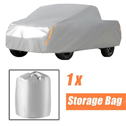 Full Coverage Car Cover All Weather Outdoor & Indoor Silver Pickup Truck Universal up to 210 L x 70 W x 65 H - size: 210 L x 70 W x 65 H