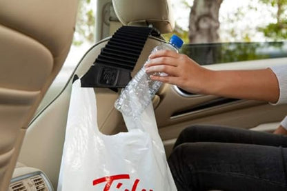 Auto The Only Side of The Seat Headrest Bag Holder that Doesn't Compromise Rear Passenger Leg Room and is Easy to Reach for Driver and Front and Rear Passengers
