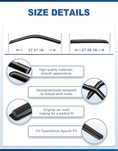 Out-Channel Window Rain Guards Fit for Dodge Ram 1500 2009-2024/2010-2025 Ram 2500 & 3500,Window Visors Vent Visors Vent Shades Wind Deflector Dark Smoke Car Tape-on with Thicker 4PCS - size: Fit for 09-24 Ram 1500/10-25 Ram 2500 & 3500