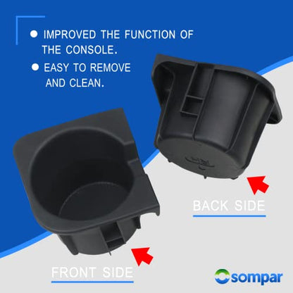Osompar Cup Holder Insert (Pair) Compatible with 2005-2015 Toyota Tacoma Replaces 66991-04012 66992-04012 - size: 05-15 Tacoma