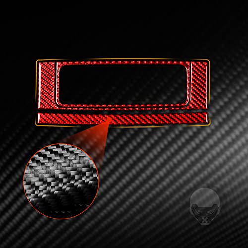 Top Panal of Center Console Navigation GPS Radio Panel Trim Interior Accessories Compatible with Dodge Ram 1500/2500/3500 2013 2014 2015 2016 2017 2018 Red Real Carbon Fiber - color: Red 9
