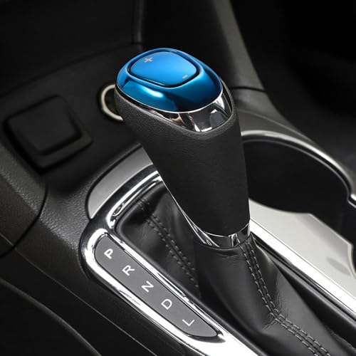 TOMALL Stainless Steel Car Gear Shift Knob Cover Compatible with Chevy Equinox 2018-2020 Malibu XL 2016-2020 Cruze 2017-2019 Shifter Panel Trim Gear Lever Cover for Car Accessories (Blue) - color: Blue