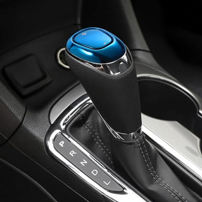TOMALL Stainless Steel Car Gear Shift Knob Cover Compatible with Chevy Equinox 2018-2020 Malibu XL 2016-2020 Cruze 2017-2019 Shifter Panel Trim Gear Lever Cover for Car Accessories (Blue) - color: Blue