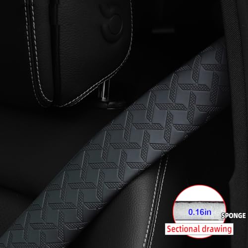 2PCS Extra Long Car Seatbelt Cover, 29.53 inches Soft Leather Vehicle Safety Seat Belt Strap Cushion, Comfortable Auto Shoulder Neck Chest Protection Pads Accessories, Extremely Long (Black) - color: Black/29 inches