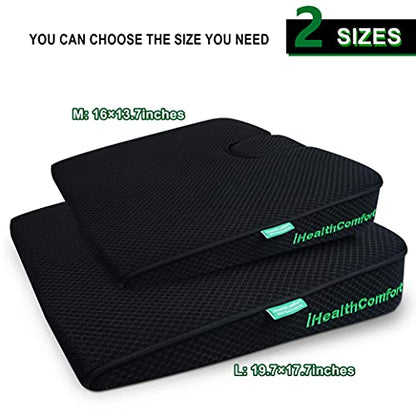 ( 16x13.7 inches Wedge Seat Cushion for Car and Truck,Portable Memory Foam Seat Cushion for Tailbone Stress Back Pain Relief - size: 16x13.7