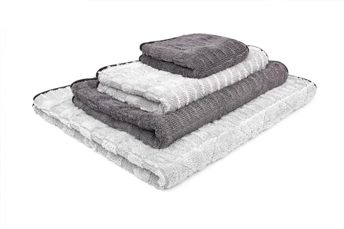 The Rag Company Gauntlet Car Drying Towel - 70/30 Korean Microfiber, Dries Faster Without Scratching, 900gsm, 30x36 inches, Ice Grey/Grey, Pack of 2 - size: 30in x 36in (Pack of 2)