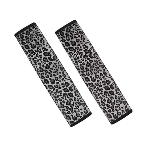 Gray Leopard Print 2Pcs Car Seat Belt Cover Pads Car Safety Seat Belt Strap Shoulder Pad Comfortable Driving Universal Cars Interior Accessories Decoration - color: Gray Leopard Print