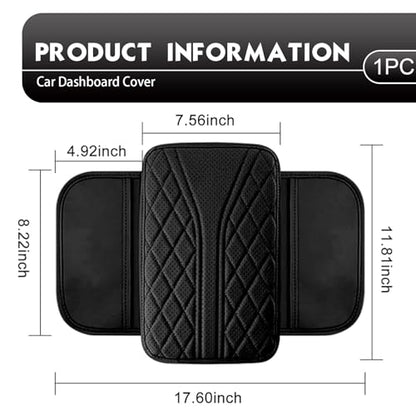 Car Center Console Cover, Leather Automotive Armrest Cushion with 2 Storage Bags, Breathable Armrest Cover, Universal Waterproof Arm Rest Protection Pad for SUV, Sedan, Truck (Black) - color: Black