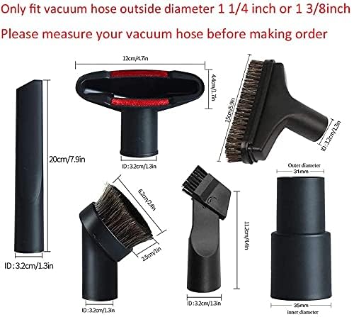 ANBOO Vacuum Attachments Replacement 1 1/4 inch & 1 3/8 inch Brush, Nozzle Crevice Tool, Hardwood Floor Brush for Shop vac Accessories 7pcs - size: 7pcs