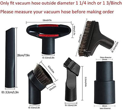 ANBOO Vacuum Attachments Replacement 1 1/4 inch & 1 3/8 inch Brush, Nozzle Crevice Tool, Hardwood Floor Brush for Shop vac Accessories 7pcs - size: 7pcs