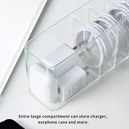 Charger Cable Cord Storage Organizer Box - 1 Pack With Lid - Easy Storage Without Cable Ties - style: Minimalist