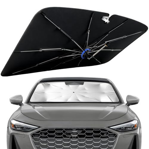 Windshield Sun Shade for Audi A4 A5&S5 RS5 2018-2026 with 360° Rotating Shaft, Custom Fit Umbrella Sunshade for UV Blocking, Interior Heat Protection, Easy Storage - size: Fit for Audi A4 A5&S5 RS5 2018-2026