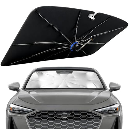 Windshield Sun Shade for Audi A4 A5&S5 RS5 2018-2026 with 360° Rotating Shaft, Custom Fit Umbrella Sunshade for UV Blocking, Interior Heat Protection, Easy Storage - size: Fit for Audi A4 A5&S5 RS5 2018-2026