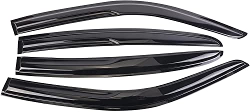 Tape-on Side Window Visor Deflector Rain Guard Set for 2011-2022 Dodge Charger Side Window Visor Rain Sun Wind Deflectors Guard Vent Shade Black 4 PCS 94313 - size: 2011-2022 Dodge Charger