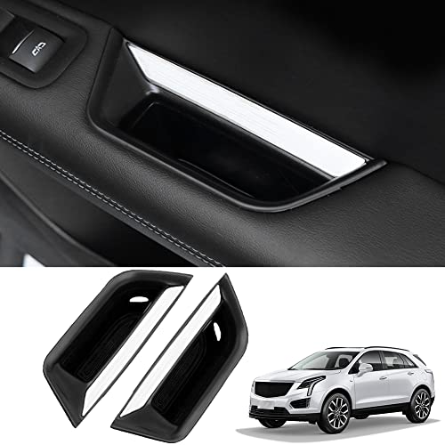 2pcs XT5 Rear Side Door Handle Storage Box Holder Upgraded Door Armrest Organizer for Cadillac XT5 2023 2022 2021 2020 2019 2018 2017 - color: XT5 Rear Door