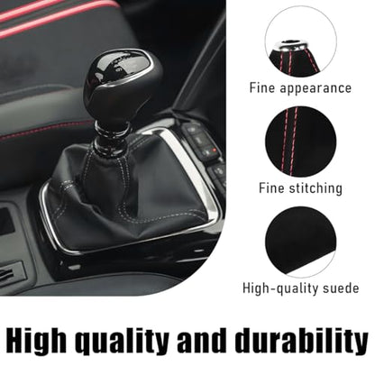 Ohleats Car Shift Knob Dust Cover, Automotive Shifter Boot Sleeve Replacement, Manual/Automatic Gear Shift Cover for Most Car Truck SUV, Universal Interior Car Accessories (Velvet, Red) - color: Velvet, Red