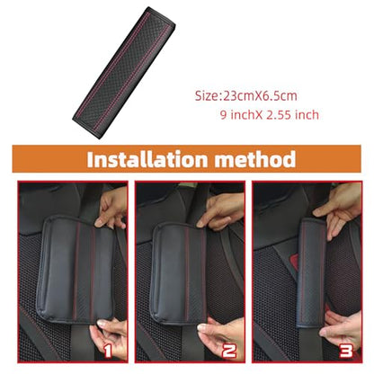 2PCS Car Seat Belt Cover, Soft Shoulder Strap Covers Harness Pads, Safety Leather Seatbelt Comfort Driving Cushion Protect Your Shoulder and Neck Universal for Car, SUV,Truck (Black/Pink) - color: Black/Pink