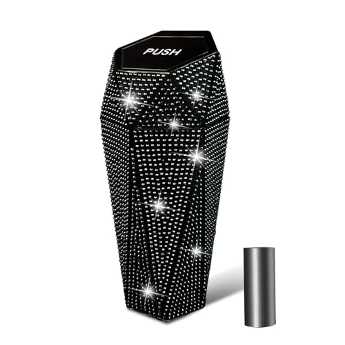 NBTEPEM Bling Car Trash Can with Lid, Bling Car Accessories Trash Bin, Leakproof Auto Garbage Can with 30 Trash Bags, Multipurpose Organizers and Storage for Home, Office (Black Diamond) - color: New Black