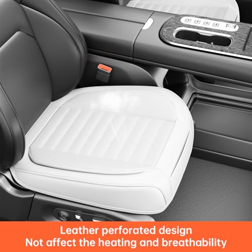 2 Pack Car Bottom Seat Covers, Luxury Leather Front Seat Covers, Breathable and Waterproof Automotive Bottom Seat Covers, Universal Anti-Slip Seat Covers Fit for Most Vehicles (White-2 PCS) - color: Bright white-2 PCS