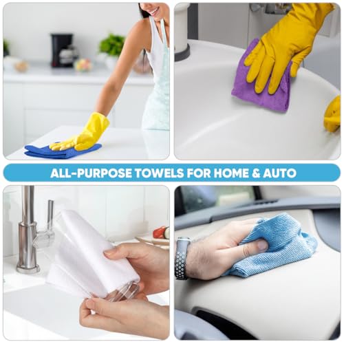 AIDEA Microfiber Cleaning Cloth Roll, 75PK, Reusable Paper Towels Tear Away Cloth, Microfiber Towels Washable Shop Rags, Lint Free Cleaning Rags for House, Kitchen, Window, 11.5"×11.5", Dark Blue - color: Dark Blue