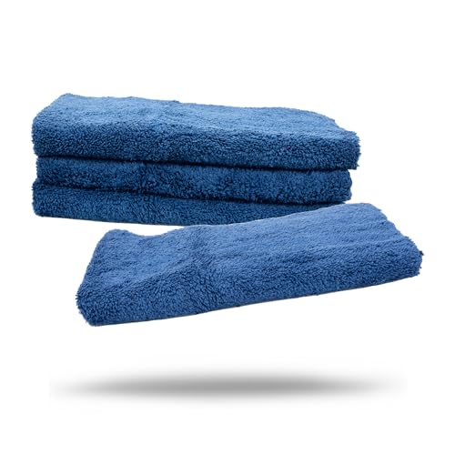 Maxshine 500GSM Edgeless Microfiber Towel for Car Detailing - Blue, 16”x24” (40x60cm), High-Absorbency & Ultra-Soft for Car Detailing & Polishing - color: Blue, size: 16" x 24"