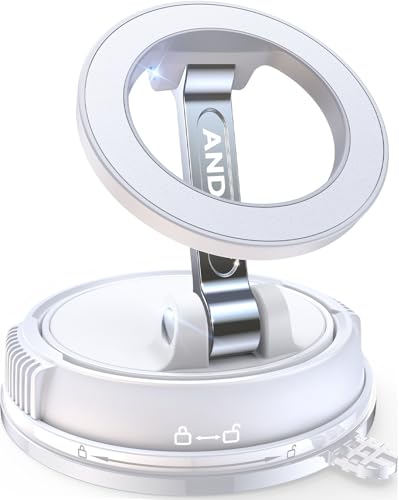 ANDERY Car Phone Holder for Magsafe [78+LBS Strongest Suction & 2400gf Magnetic] 360° Adjustable Car Phone Mount, Phone Holders for Your Car for iPhone 17-12 Pro Max Plus Air, White - color: White