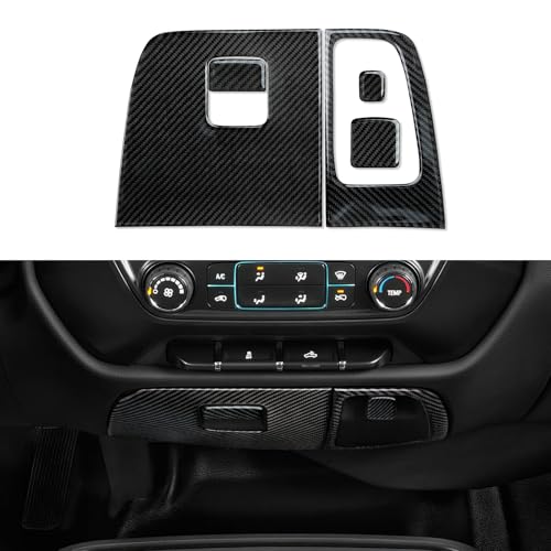Car Carbon Fiber Decal Center Console Lower Panel Sticker Cover Interior Trim Decal for Chevrolet Silverado/GMC Sierra 1500 2500HD 3500HD 2014-2018 Accessories - color: Center Console Lower Panel