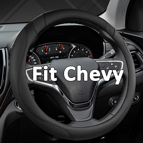 West Llama Customized Auto Car Steering Wheel Cover for Chevy 14.5-15 inches, Steering Wheel Cover for Chevrolet (Black - Standard Size) - color: ['A-Black']