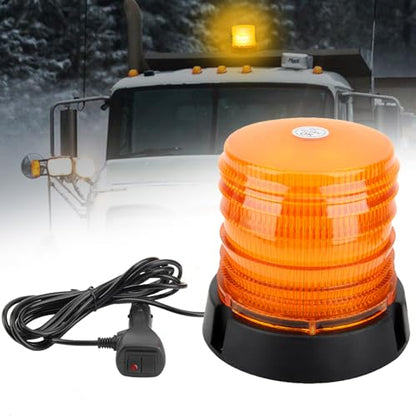 60 LED Amber Magnetic Strobe Light, 12-24V Rooftop Warning Flashing Light, Emergency Beacon Light for Pickup Truck, Forklift, Engineering Vehicles and Golf Carts - color: Yellow