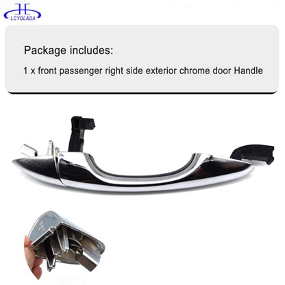 Exterior Door Handle Front Right Passenger w/Cover Compatible with 2016-2020 Kia Sorento, Replaces# 82651C5010,Chrome - size: Front Right
