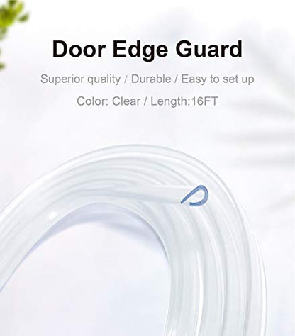 Car Door Edge Guards Clear, 16Ft Rubber Seal Protector U Shape Edge Trim Car Door Edge Protection Fit for Most Car - size: 16Ft(Clear)