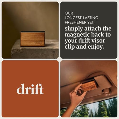 Drift Car Air Freshener - The Original Wood Air Freshener - Car Odor Eliminator - Long Lasting Scent - Metal Clip - Essential Oils - Clean Ingredients - Grove Scent 3 Pack Refill - NO CLIP INCLUDED
