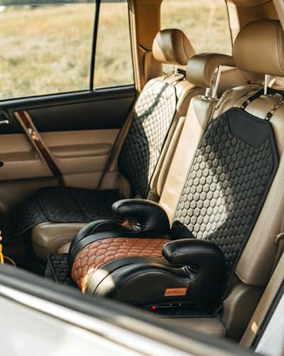 Owleys Set Seat Back Organizer & Car Seat Protector Hexy Waterproof & Non-Slip Protector for Child Car Cushion for Leather and Fabric Seats (Black 2pcs) - color: Black 2pcs