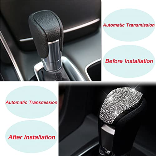 Gear Shift Knob Cover Trim car Interior Accessories Black Gear Shifter Knob Cover Compatible with Honda Civic Sedan 2022 Accord 10th 2018 2019 2020 2021 (Bling)