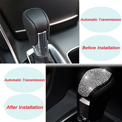 Gear Shift Knob Cover Trim car Interior Accessories Black Gear Shifter Knob Cover Compatible with Honda Civic Sedan 2022 Accord 10th 2018 2019 2020 2021 (Bling)