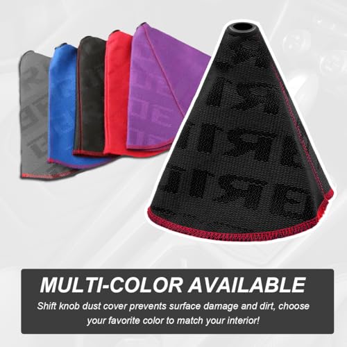 Car Shift Boot Cover, Fabric Shifter Lever Knob Boot Dustproof Cover with Stitch, Manual Automatic Speed Shifter Boots Gear Gaiter for Most Vehicles, Car Accessories (Black) - color: Black