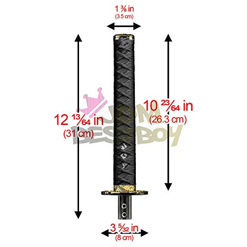 JDMBESTBOY Samurai Sword Black Shift Knob Shifter Alloy Katana with Adapters Universal 26cm - color: Black, size: 26cm