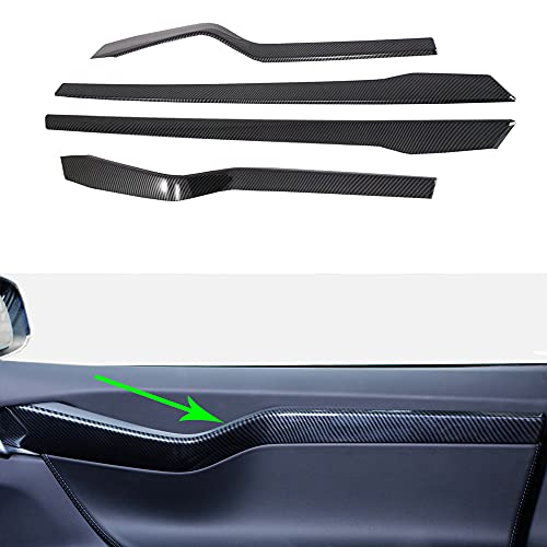 OBL Interior Door Panel Molding Trim for Tesla Model X 2016-2020 Car Accessories ABS Imitation Carbon Fiber Inner Decoration Protection (Pack of 4) - size: Model X 2016-2020