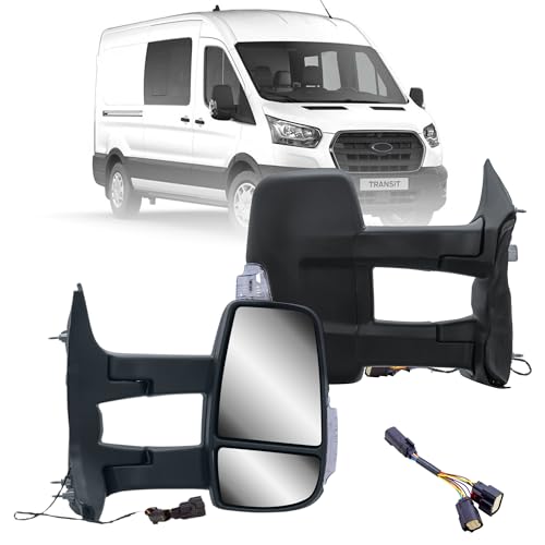 Replacement Passenger Right Side Door Mirror Long Extension View Tow Mirror Power and Heated with Signal Light Indicator for Ford Transit 150 250 350 from 2010 to 2024 - color: Passenger (RH) Side
