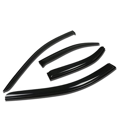 Auto Dynasty 4Pcs Tape-On Window Visor Compatible with 2008 2009 Acura TSX 08 09, Deflector Rain Guard, Acrylic Black - size: 08-09 Acura TSX