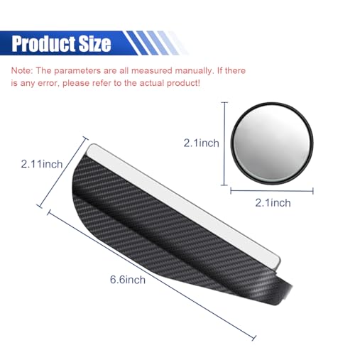 2PCS Car Blind Spot Mirrors, 2-in-1 Rain Eyebrow Reversing Side Rearview Mirror, 360° Adjustable Reflective Protective Cover, Universal for Most Cars