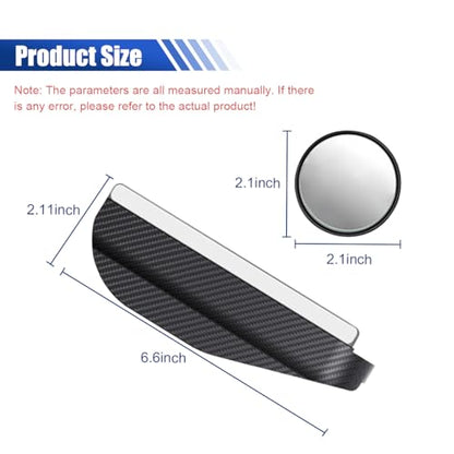 2PCS Car Blind Spot Mirrors, 2-in-1 Rain Eyebrow Reversing Side Rearview Mirror, 360° Adjustable Reflective Protective Cover, Universal for Most Cars