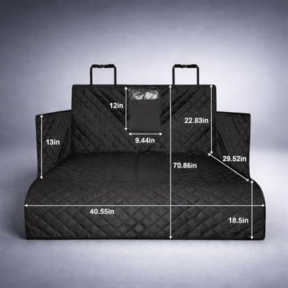 Zoyan&Co Waterproof SUV Cargo Liner for Dogs, Heavy Duty Oxford Fabric Pet Cargo Cover with Bumper Flap Protector, Non-Slip Scratchproof Dog Seat Mat for SUVs, Sedans, Universal Fit